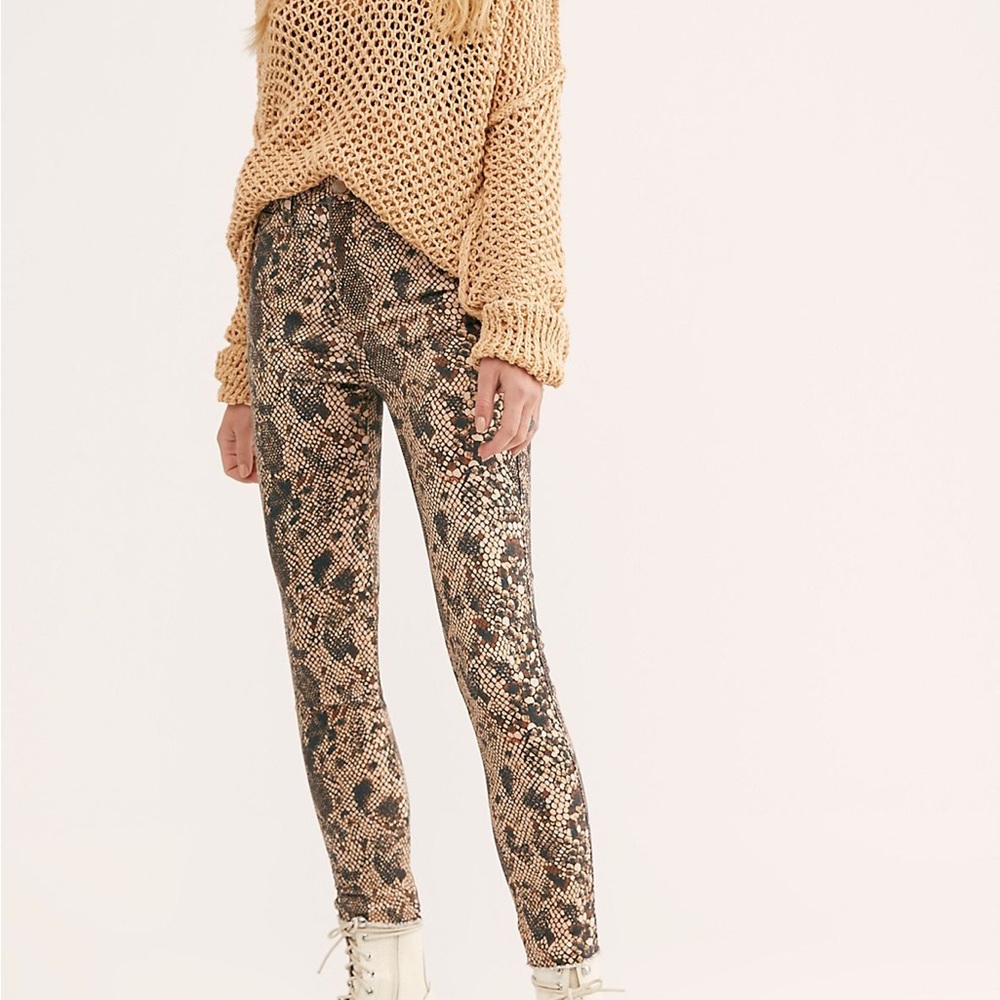 Free People Raw High-Rise Animal Print Jegging